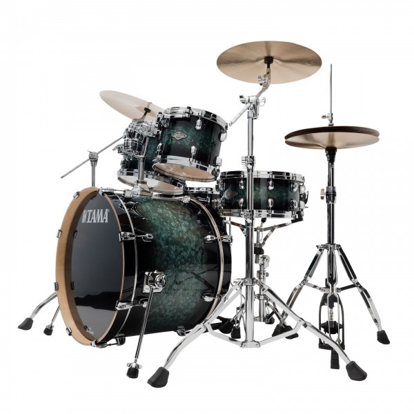 Tama Starclassic Performer 22" 4pc Shell Pack, Molten Blue Burst - Angled