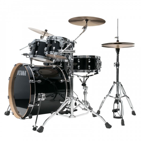 Tama Starclassic Performer 22" 5pc Shell Pack, Piano Black - Angled