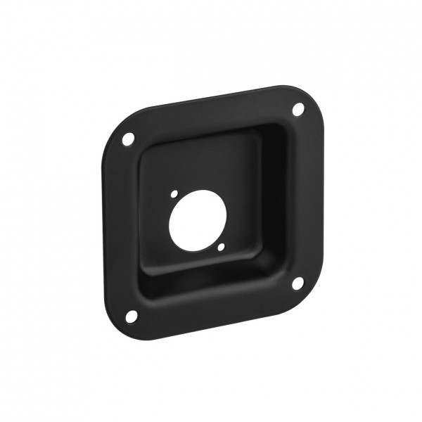 Adam Hall 87081BLK D Type Mounting Plate, Steel, Black - Front