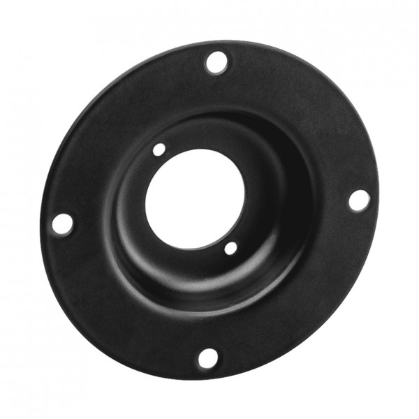 Adam Hall 49051BLK Round D-Type Mounting Plate, Steel, Black - Front