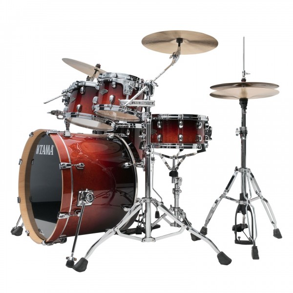 Tama Starclassic Performer 22" 5pc Shell Pack, Dark Cherry Fade - Angled