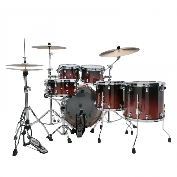 Tama Starclassic Performer 22" 5pc Shell Pack, Dark Cherry Fade - Back