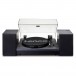 Lenco LS-300 Turntable with Speakers Bundle, Black - Front Open