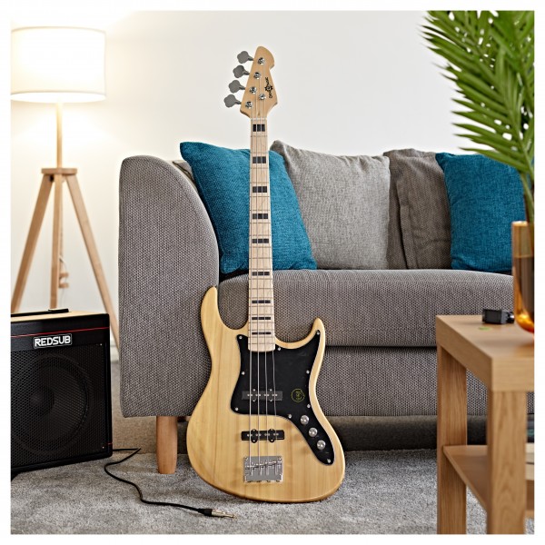 LA II Bass Guitar by Gear4music, Natural