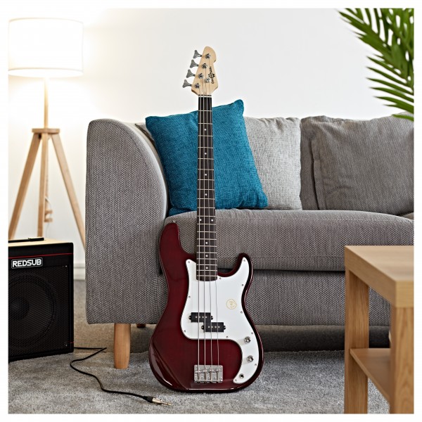 LA Bass Guitar by Gear4music, Red