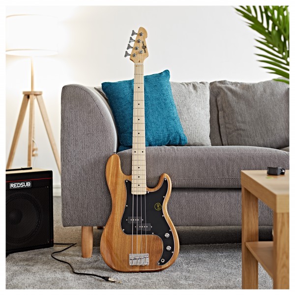 LA Select Bass Guitar by Gear4music, Natural