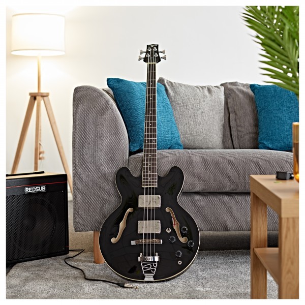 San Francisco Semi Acoustic Bass Black, 15W Bass Amp Pack