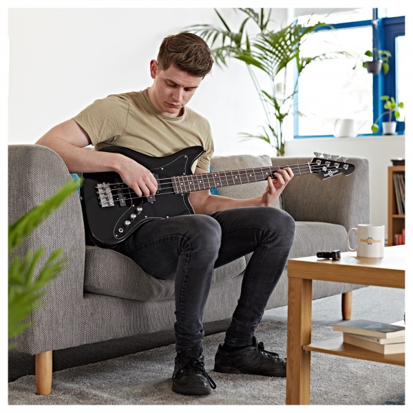 Seattle Short Scale Bass Guitar by Gear4music, Black