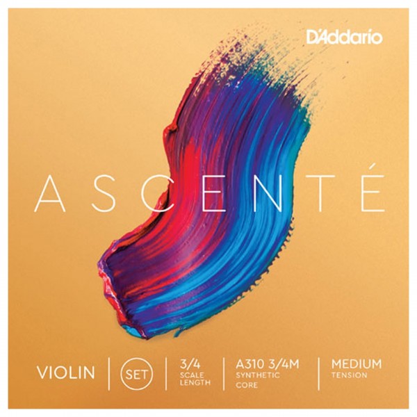 D'Addario Ascenté Violin String Set, 3/4 Size, Medium