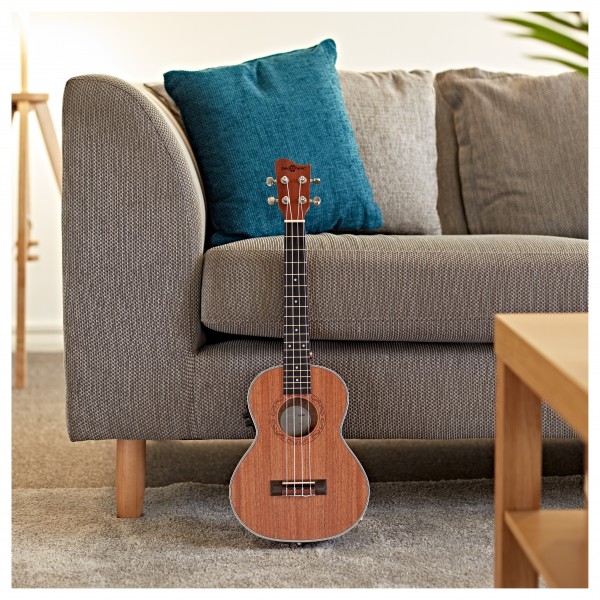 Sapele Tenor Electro-Ukulele by Gear4music