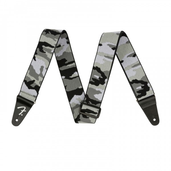 Fender 2" WeighLess Guitar Strap, Gray Camo - Front View