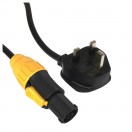 American Audio IP65 Locking MPC to UK Power Adapter, 10m