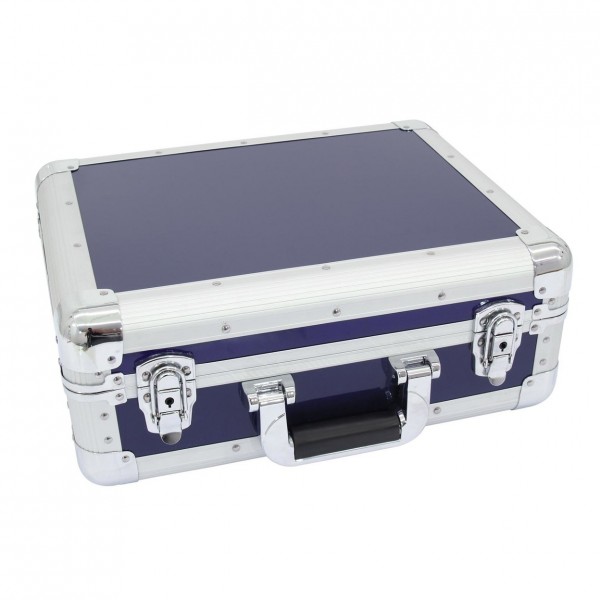 Roadinger CD Flightcase, Blue - Front Angled