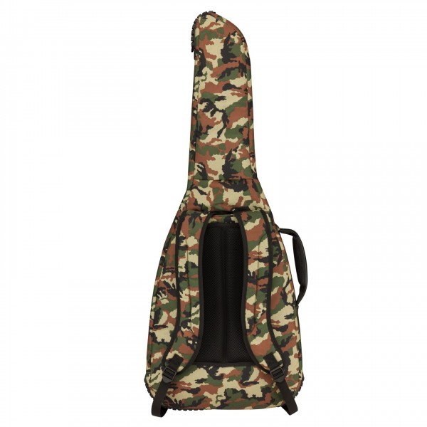 Fender FE920 Electric Guitar Gig Bag, Woodland Camo - Rear View