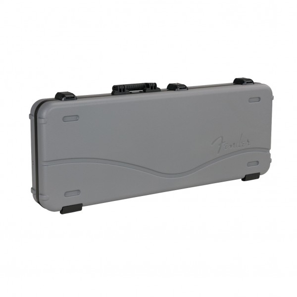 Fender Deluxe Molded Strat/Tele Case, Silver/Blue - Front View - Closed
