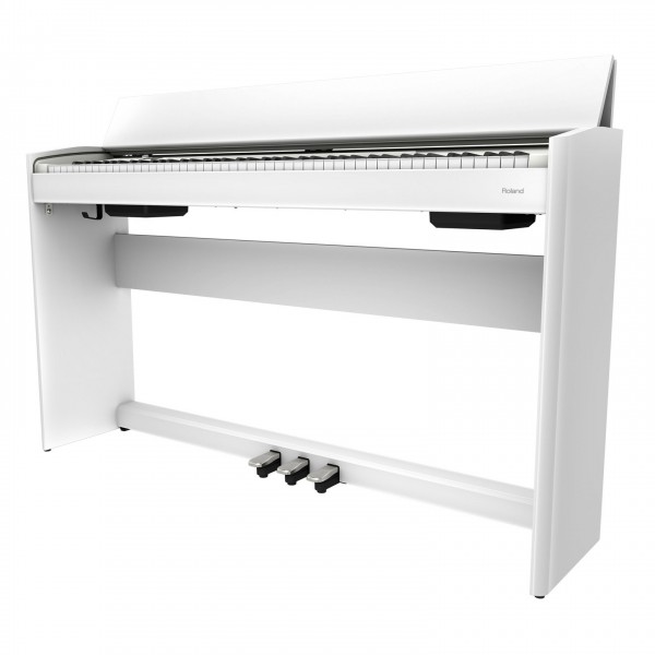Roland F701 Digital Piano, White, Side