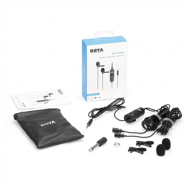 BOYA Dual Lavalier Microphones - Full Contents