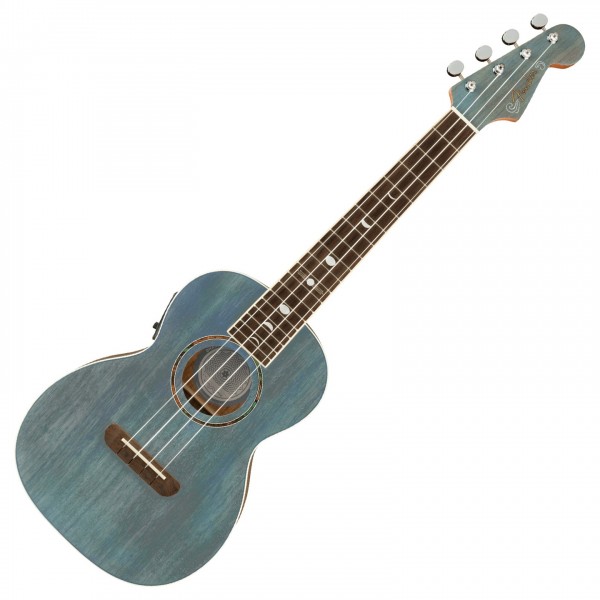 Fender Dhani Harrison Ukulele WN, Turquoise - Front View