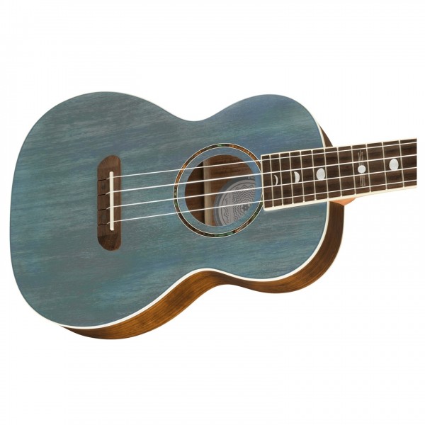 Fender Dhani Harrison Ukulele WN, Turquoise - Body View