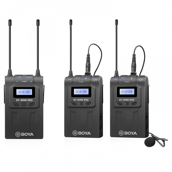 BOYA BY-WM8 PRO-K2 UHF Wireless mic with one receiver two Transmitter