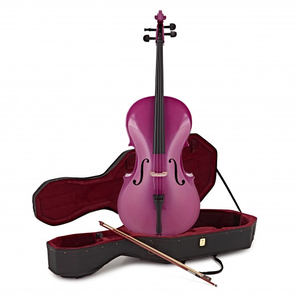 Student Full Size Cello with Case by Gear4music, Purple