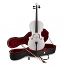 Violoncelle d'&Eacute;tude Taille 1/2 avec &Eacute;tui par Gear4music,&nbsp;Blanc