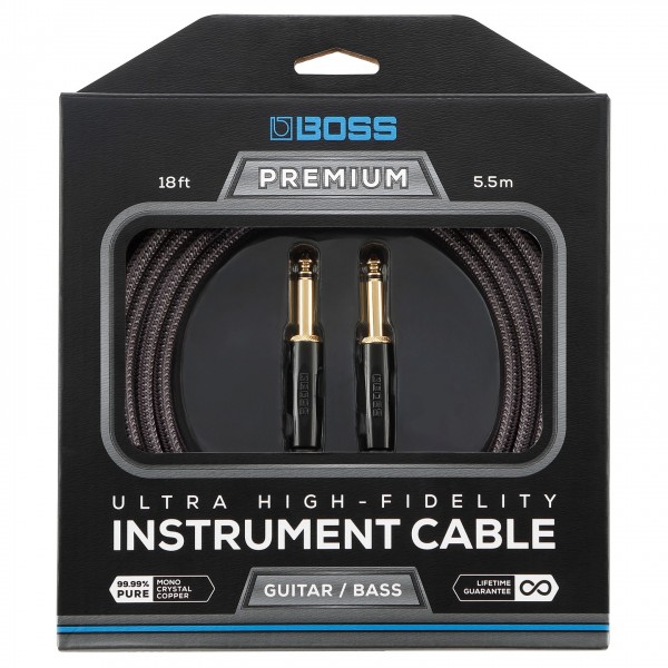 Boss BIC-P18 Premium Instrument Cable, 18ft/5.5m - Front View