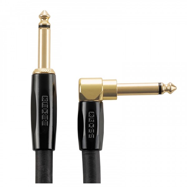 Boss BIC-P10A Premium Angled Instrument Cable, 10ft/3m - Connector View