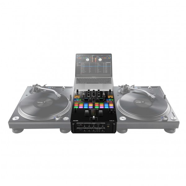 Pioneer DJM-S7 2-Channel Scratch-Style DJ Mixer - Lifestyle Setup (Laptop and Turntables Not Included)