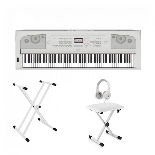 Yamaha DGX 670 Digital Piano Package, White - front