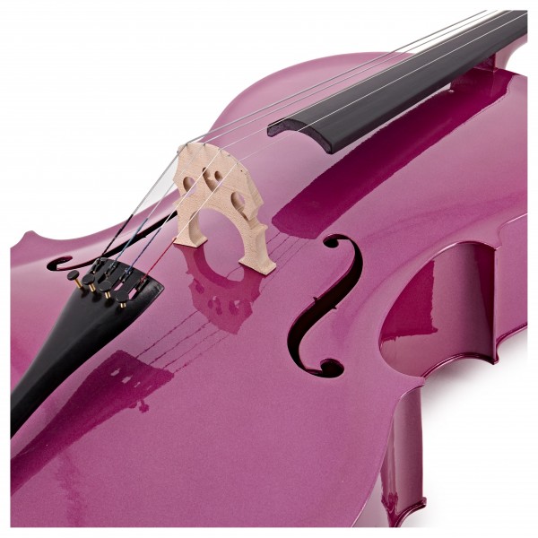 Student Full Size Cello Beginner Pack by Gear4music, Purple