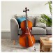 Student Full Size Cello with Case, Antique Fade, by Gear4music