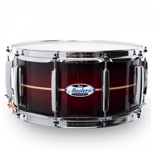 Pearl Masters MCT 14"x 6.5" Snare Drum, Red Burst Stripe