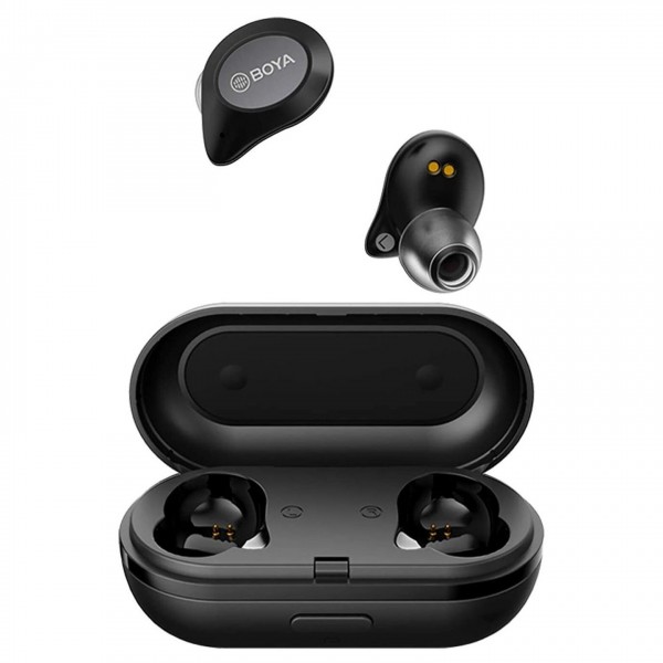 BOYA BY-AP1 True Wireless Earphones, Black - Angled