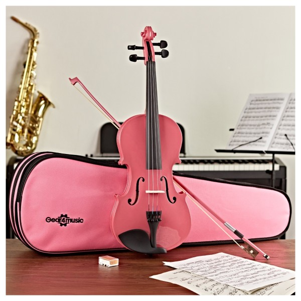 Student Full Size Violin, Pink, by Gear4music