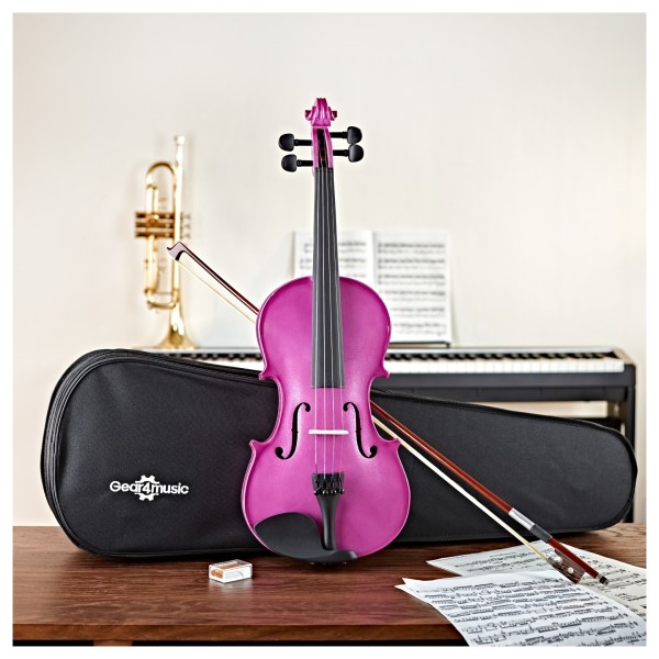 Student 4/4 Violin by Gear4music, Purple Sparkle