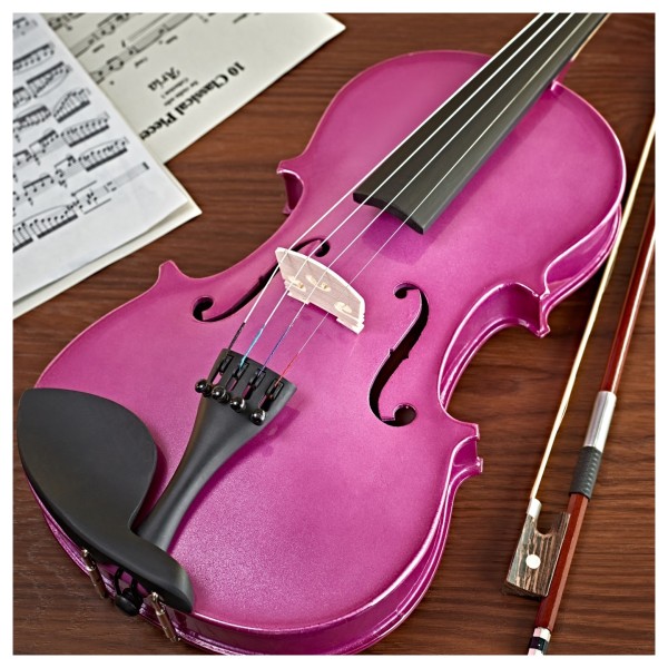 Student 4/4 Violin by Gear4music, Purple Sparkle