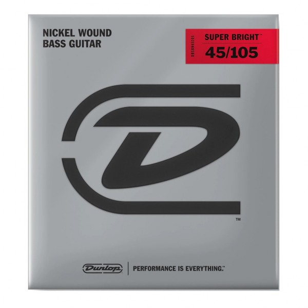 Dunlop Superbright Nickel Medium Scale Bass Strings, Medium - Front View