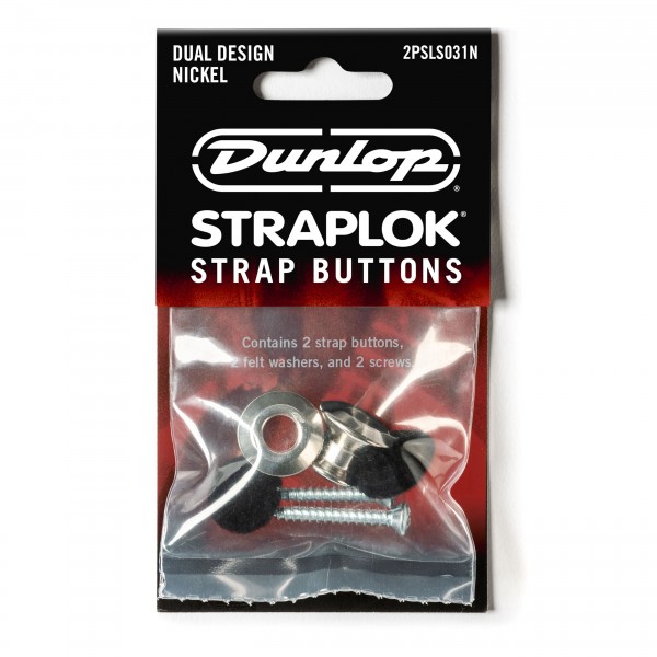 Dunlop Straplok Dual Design Strap Buttons, Nickel bag