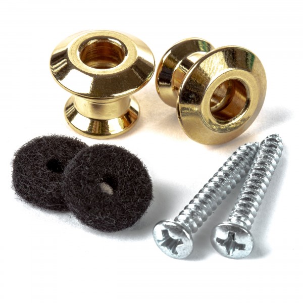 Dunlop Straplok Dual Design Strap Buttons, Gold