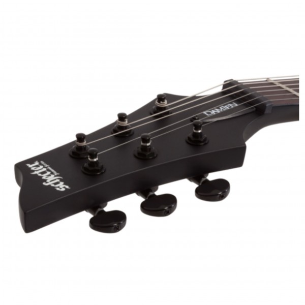 Schecter Damien-6 Left Handed, Satin Black Headstock