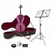 1/4-Student-Cello, Violett, mit Kasten und Anfängerpaket
