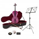 Student 1/2-storlek Cello med Fodral + Nyb&ouml;rjarpaket, Lila