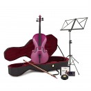 Violoncelle d'&Eacute;tude Taille Standard avec &Eacute;tui + Pack D&eacute;butant par Gear4music, Violet