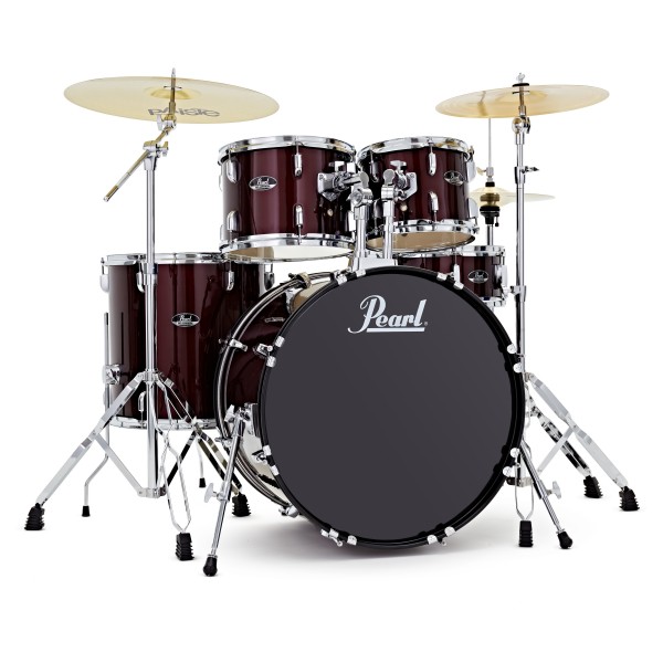 Pearl Roadshow 5pc American Fusion Drum Kit, Red Wine w/Ride Cymbal