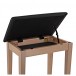 Piano Stool with Storage by Gear4music, Light Oak