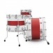 Natal Cafe Race Extreme 22'' 3pc Shell Pack, Matte White w/Red Stripe