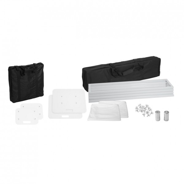Eurolite 100cm Stage Stands with Cover and Bag, White - Full Package