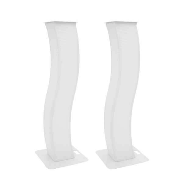 Eurolite 150cm Curved Stage Stands with Cover and Bag, White - Front