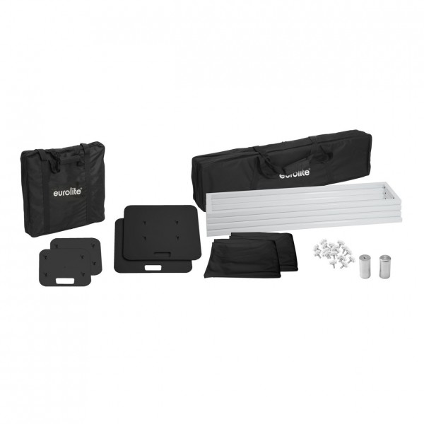 Eurolite 150cm Stage Stands with Cover and Bag, Black - Full Contents